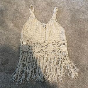 Crotchet fringe tank top